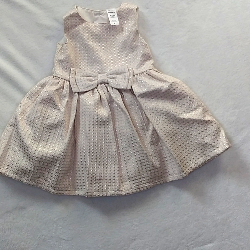 Carter's Cream and Gold accent Dress Size 12months